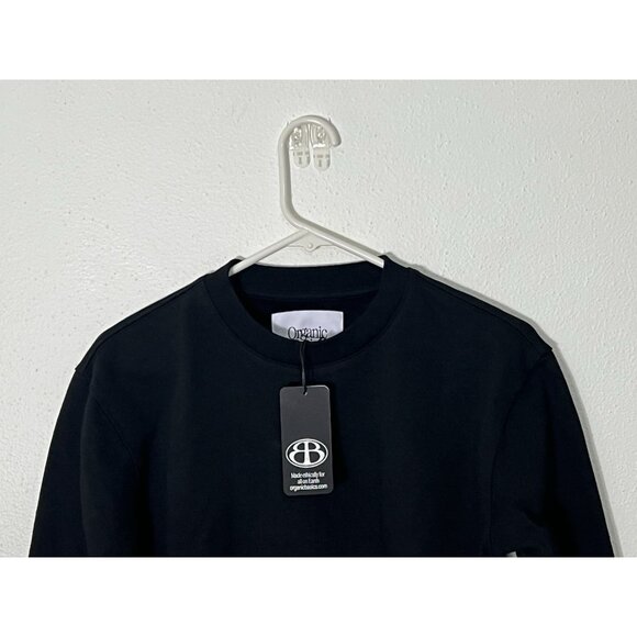 NWT Organic Basics Black Cotton Weekend Boxy Crewneck Sweatshirt Size XXS - Picture 2 of 12
